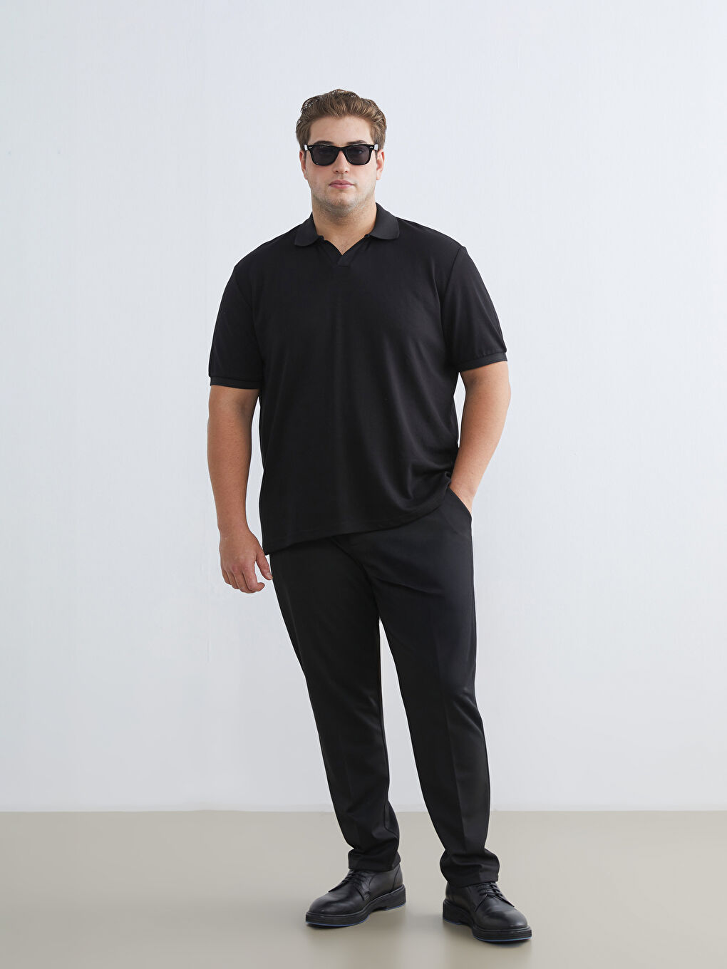 Siyah Polo Yaka Erkek Tişört-9