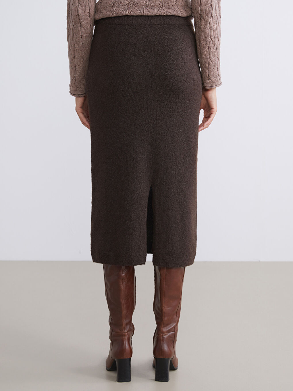 Elasticated Waist Women's Knitwear Skirt-3