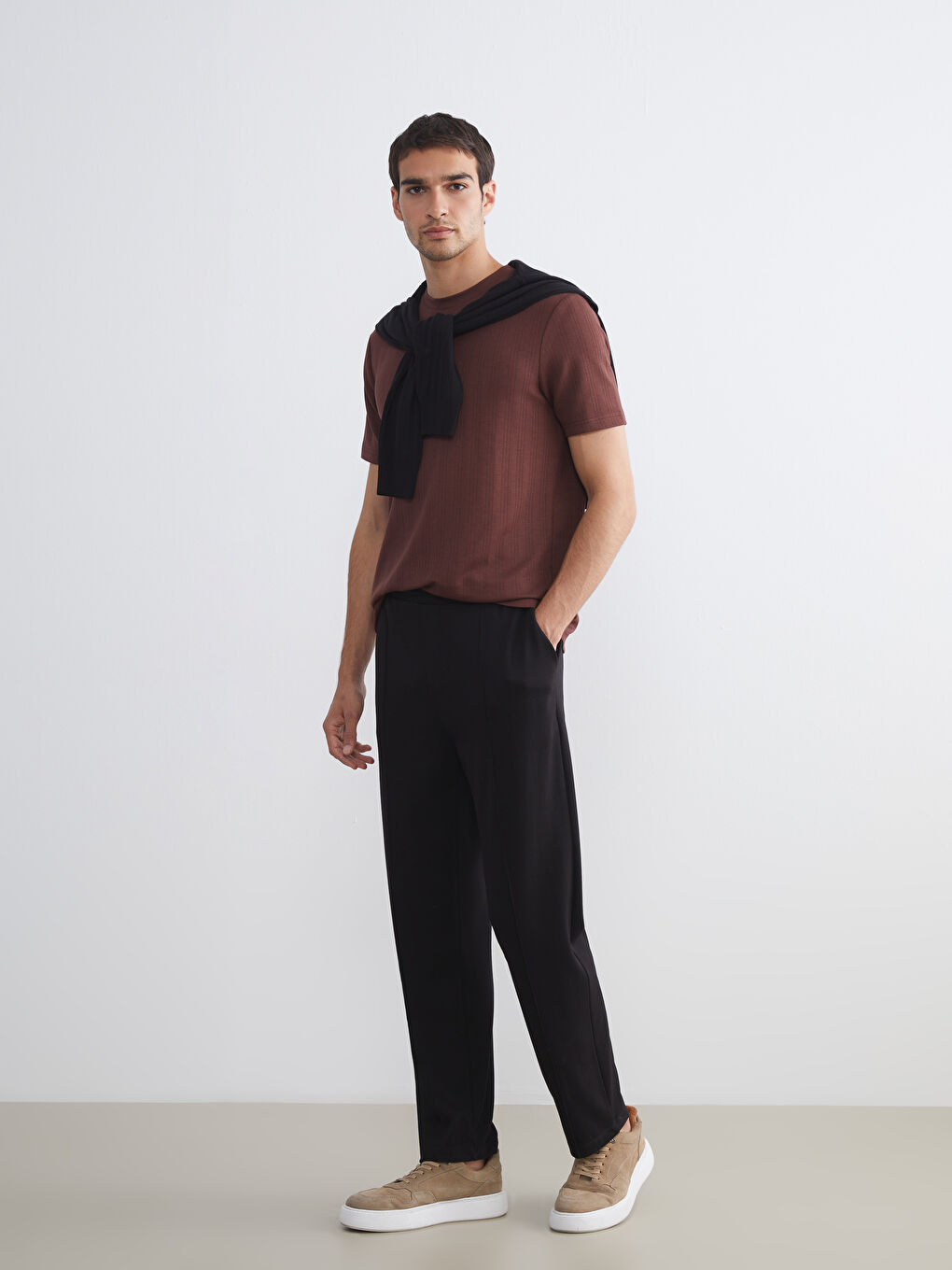 Siyah Standart Kalıp Erkek Eşofman Altı