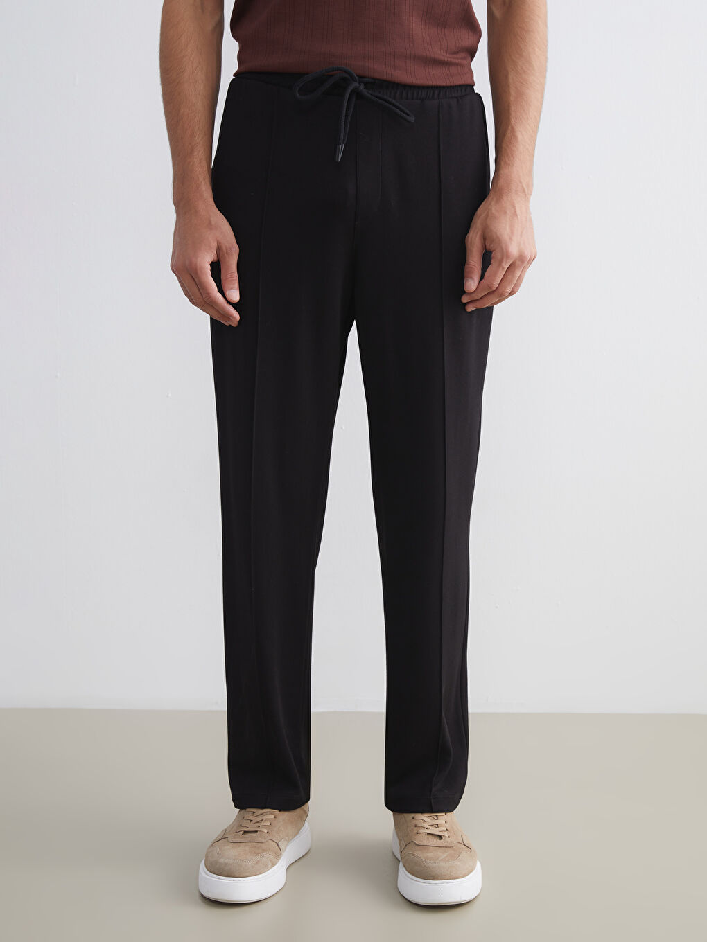 Siyah Standart Kalıp Erkek Eşofman Altı-3