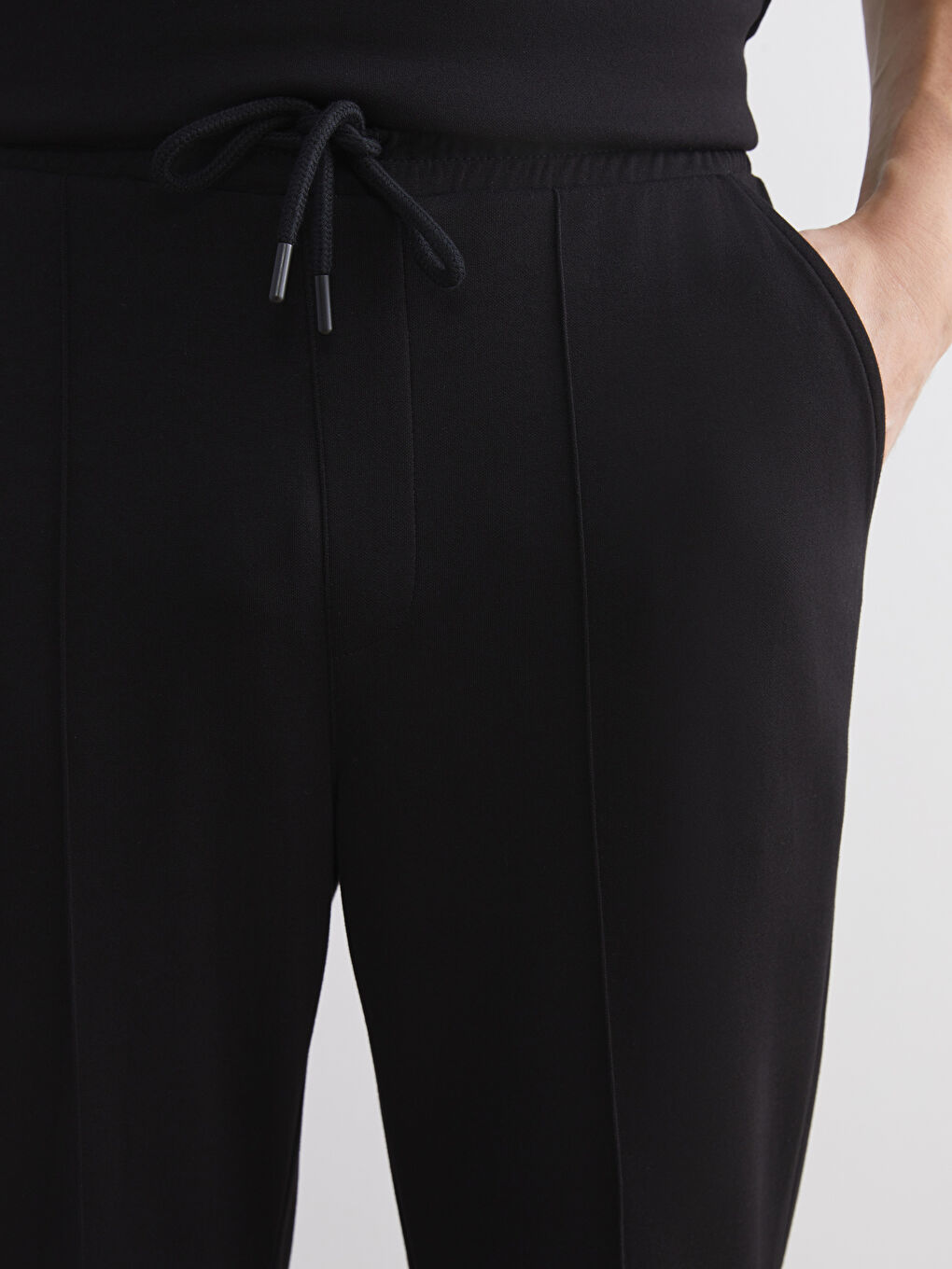 Siyah Standart Kalıp Erkek Eşofman Altı-4