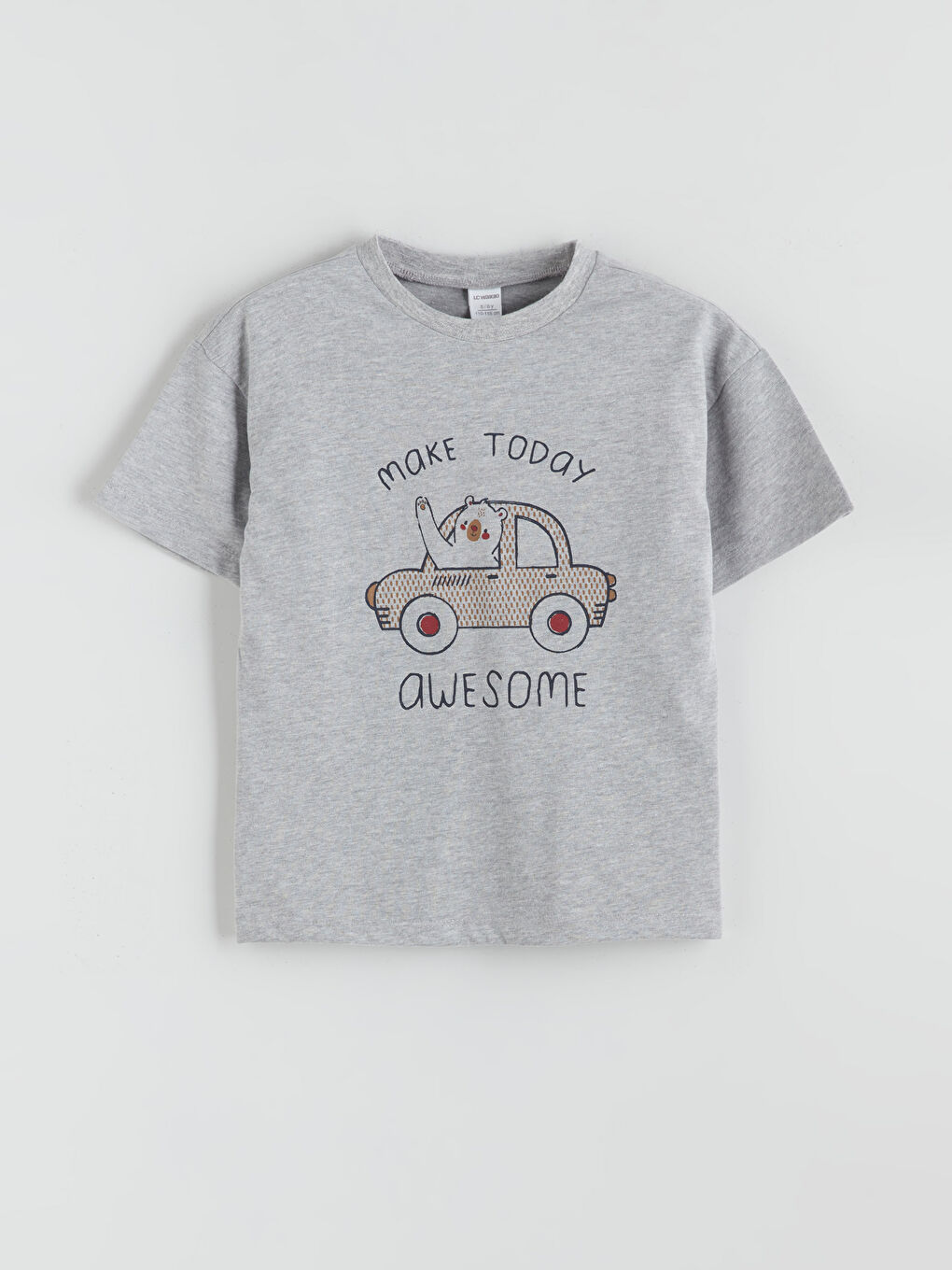 Gri Baskılı Erkek Çocuk Pijama Üst