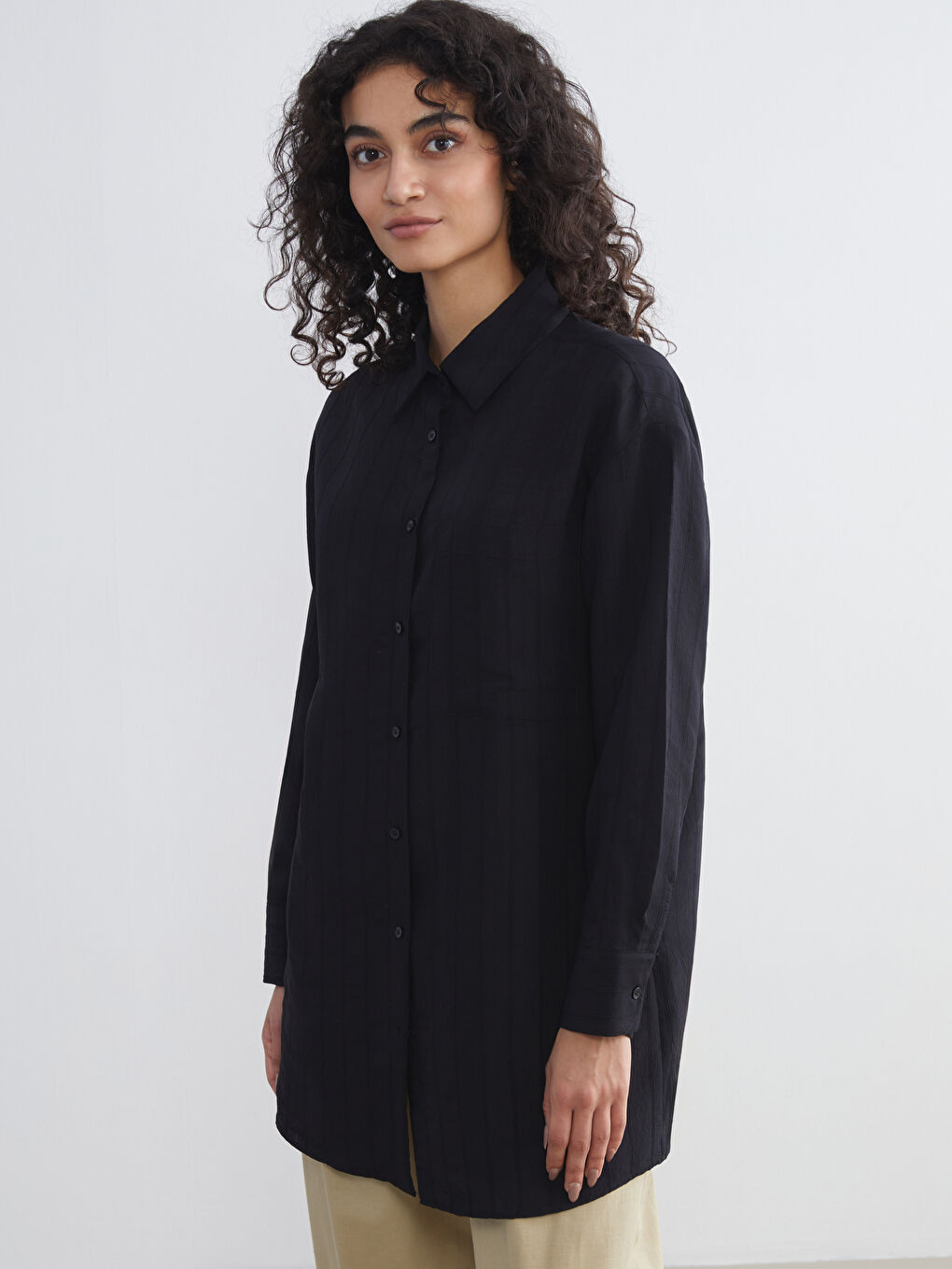 LCW Modest Loose Fit Women's Shirt Tunic -W5IS75Z8-CVL