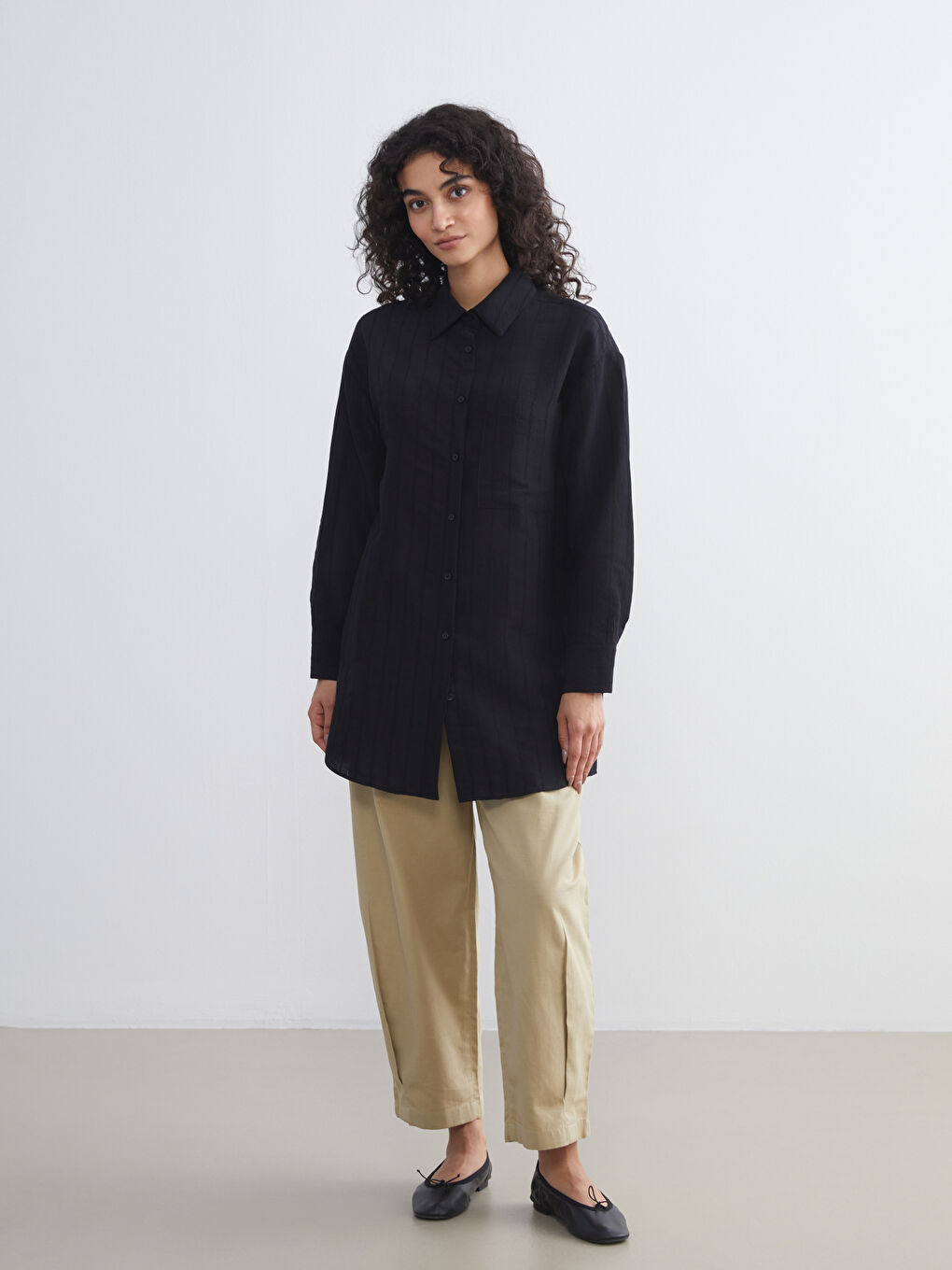 LCW Modest Loose Fit Women's Shirt Tunic -W5IS75Z8-CVL