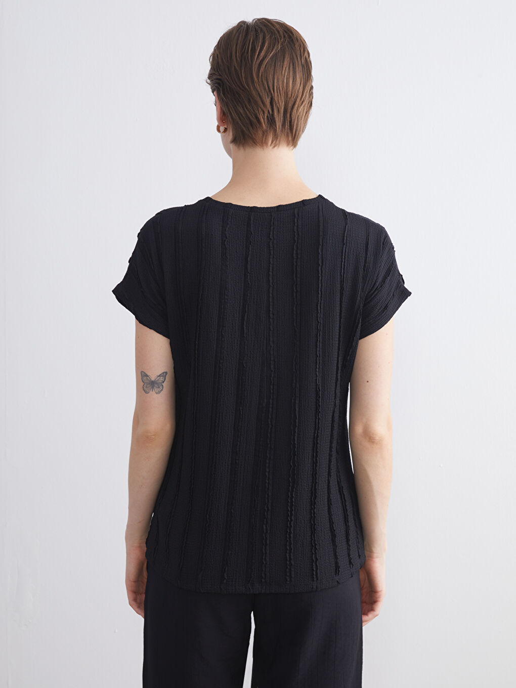 LCWAIKIKI Classic Crew Neck Textured Women's T-Shirt -W5IS77Z8-CVL