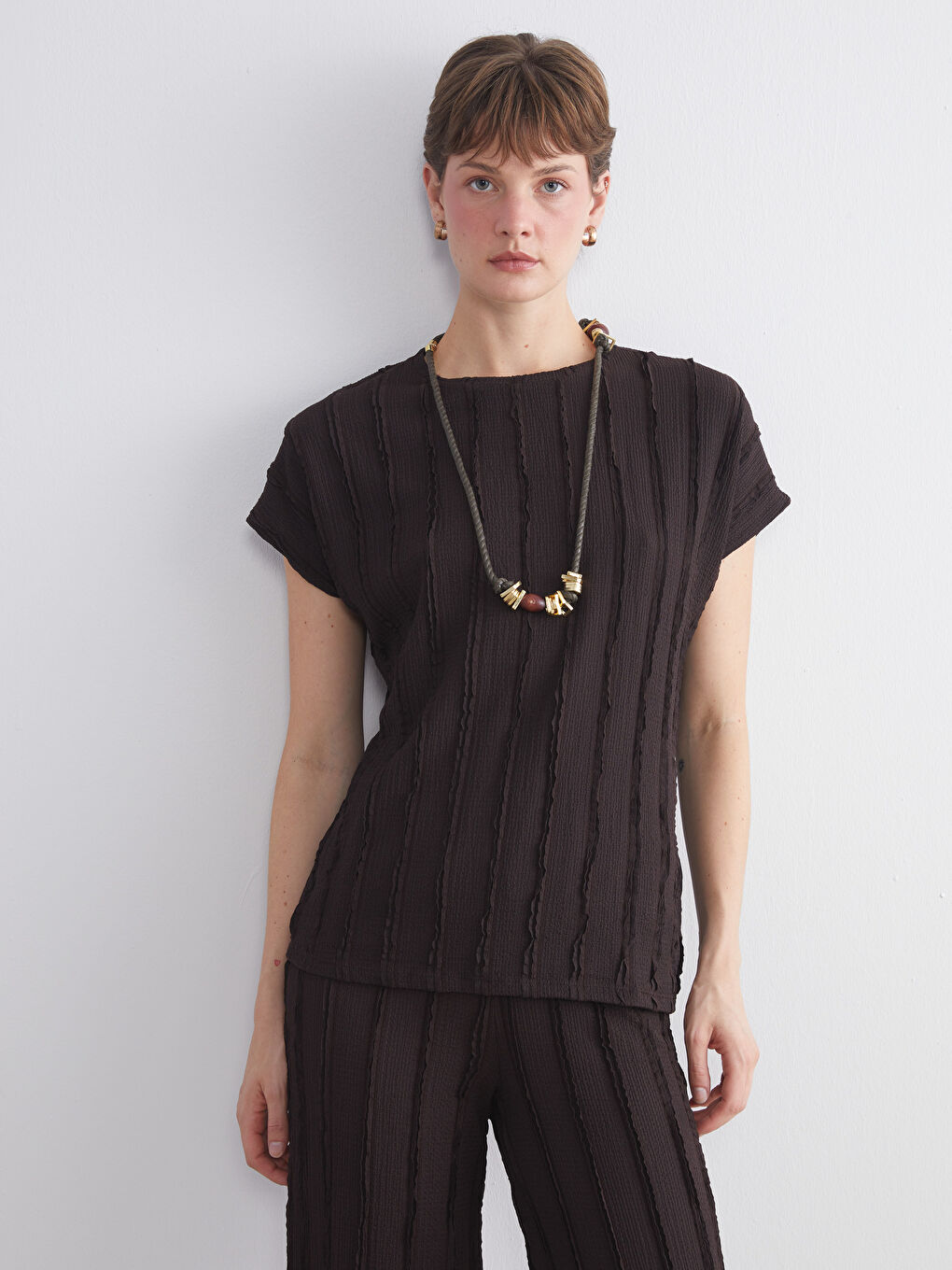 Crew Neck Textured Women's T-Shirt