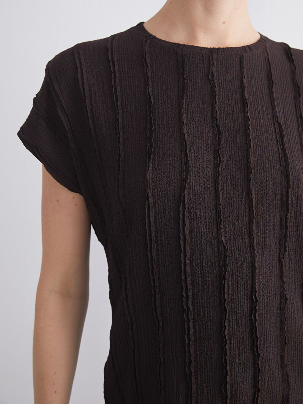 Crew Neck Textured Women's T-Shirt-3