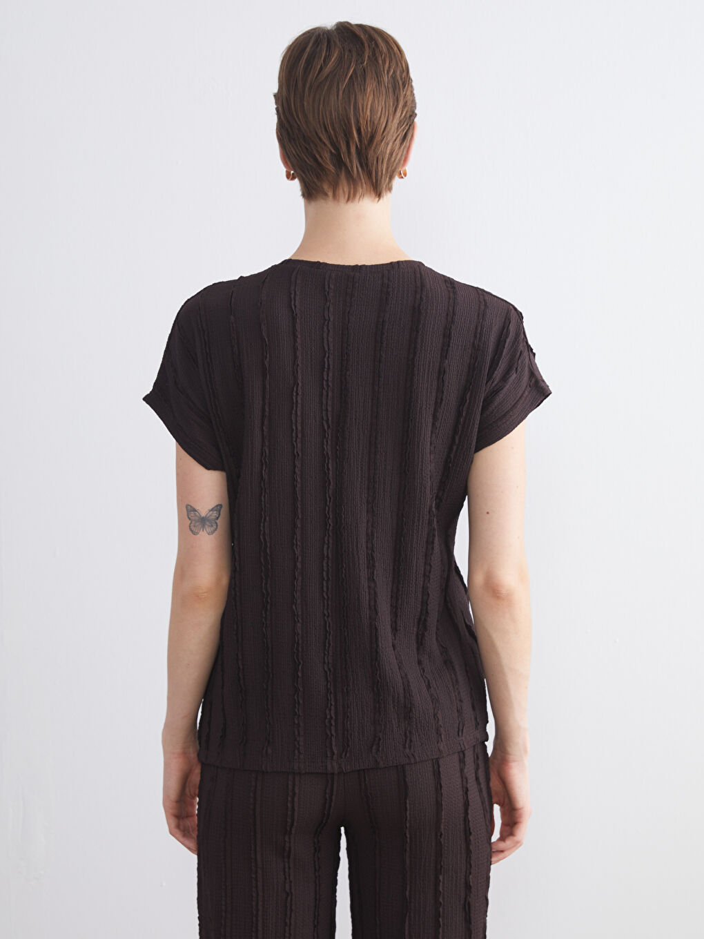 Crew Neck Textured Women's T-Shirt-4