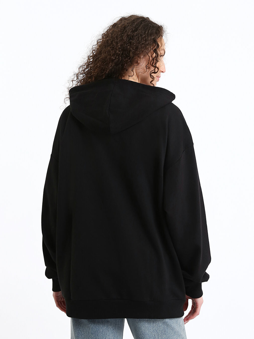 Sweat Zippé Oversize À Capuche Pour Femmes-4