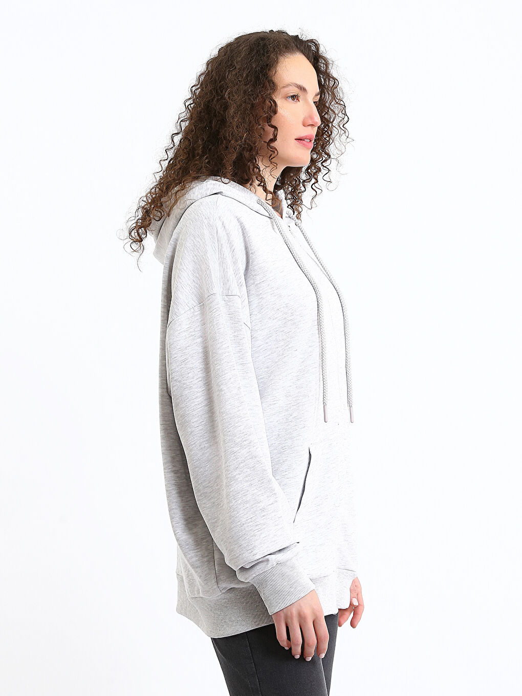 Hooded Oversize Women's Zipper Sweatshirt-3