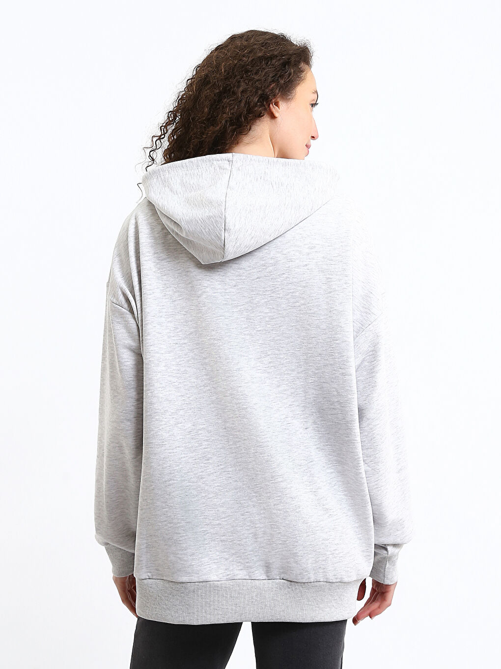 Hooded Oversize Women's Zipper Sweatshirt-4