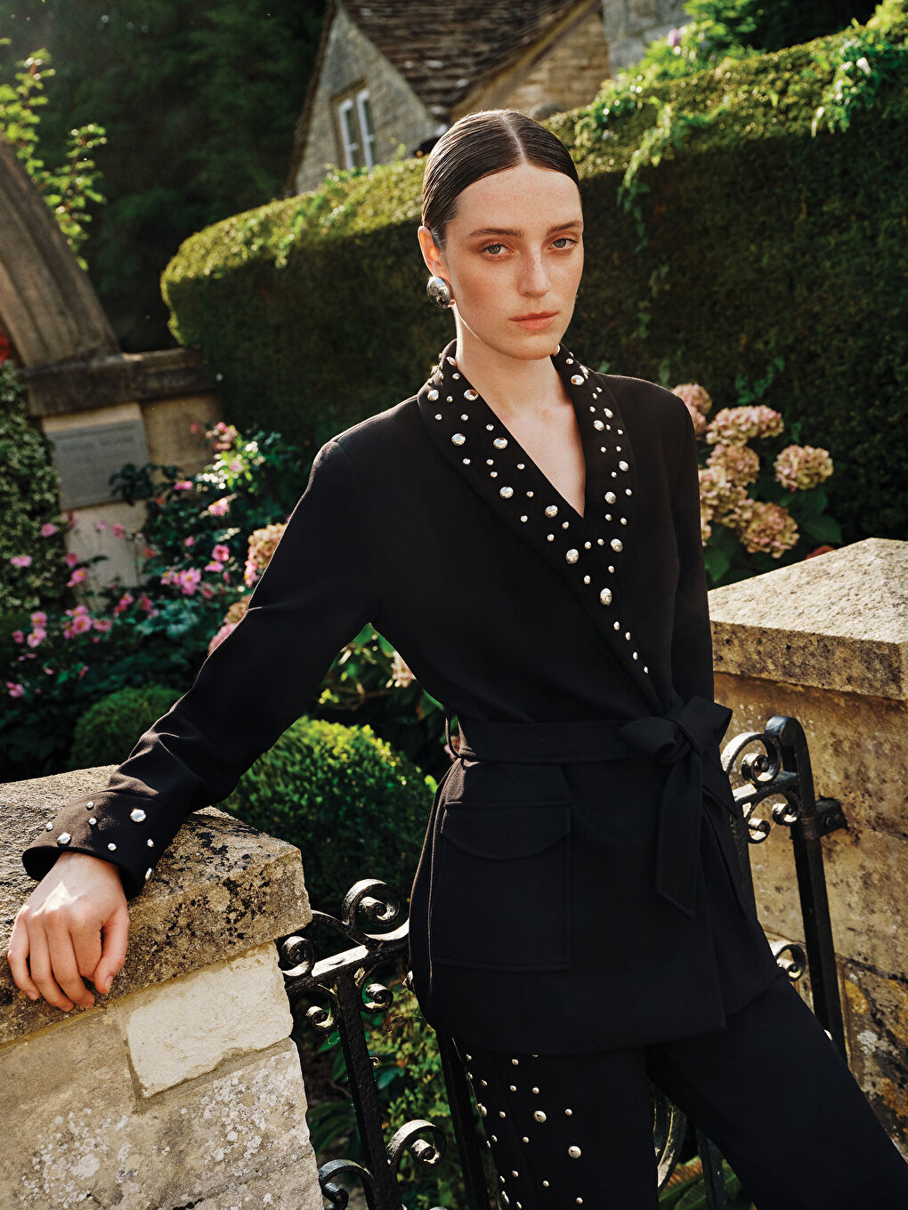 Women's Blazer Jacket with Metal Applique