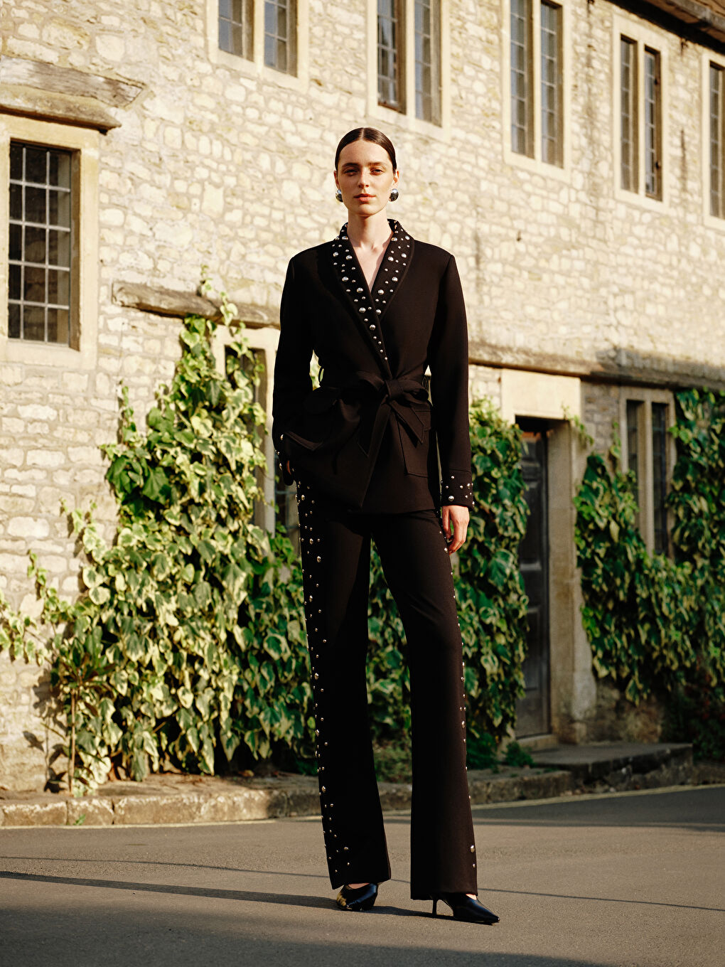 Women's Trousers with Metal Applique