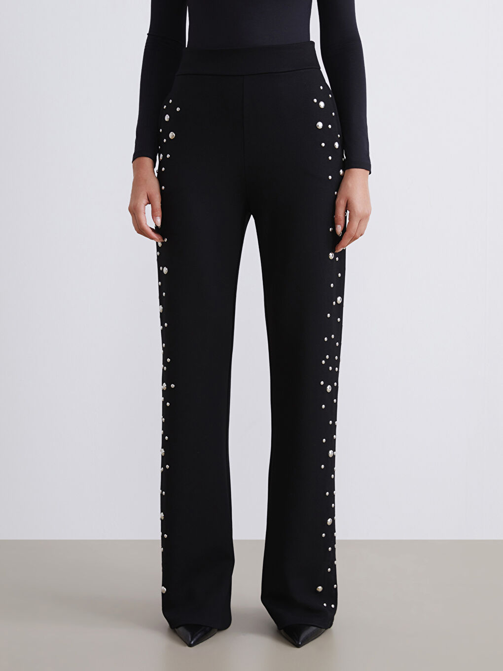 Women's Trousers with Metal Applique-2