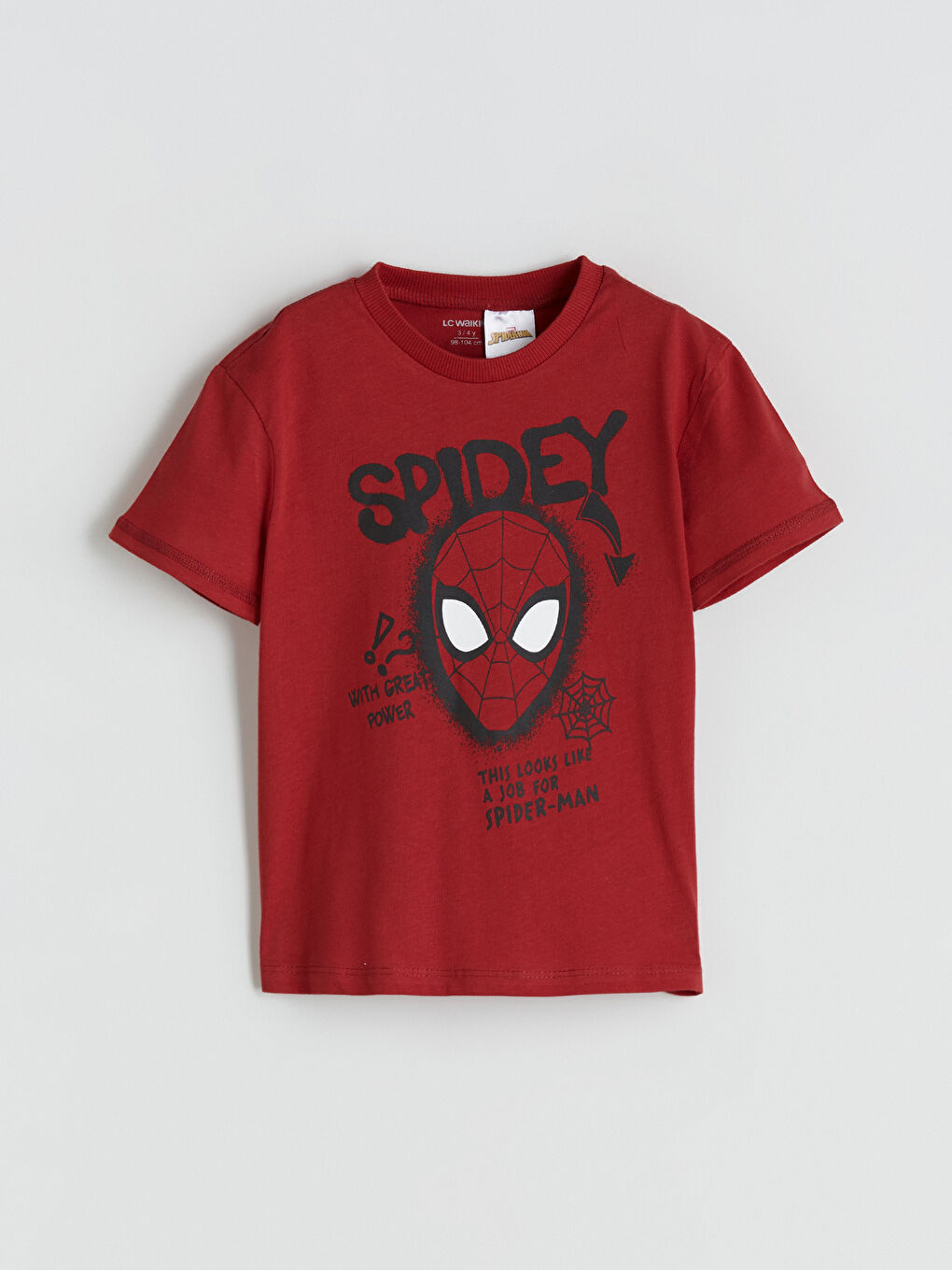 Kırmızı Spidey Baskılı Erkek Çocuk Tişört