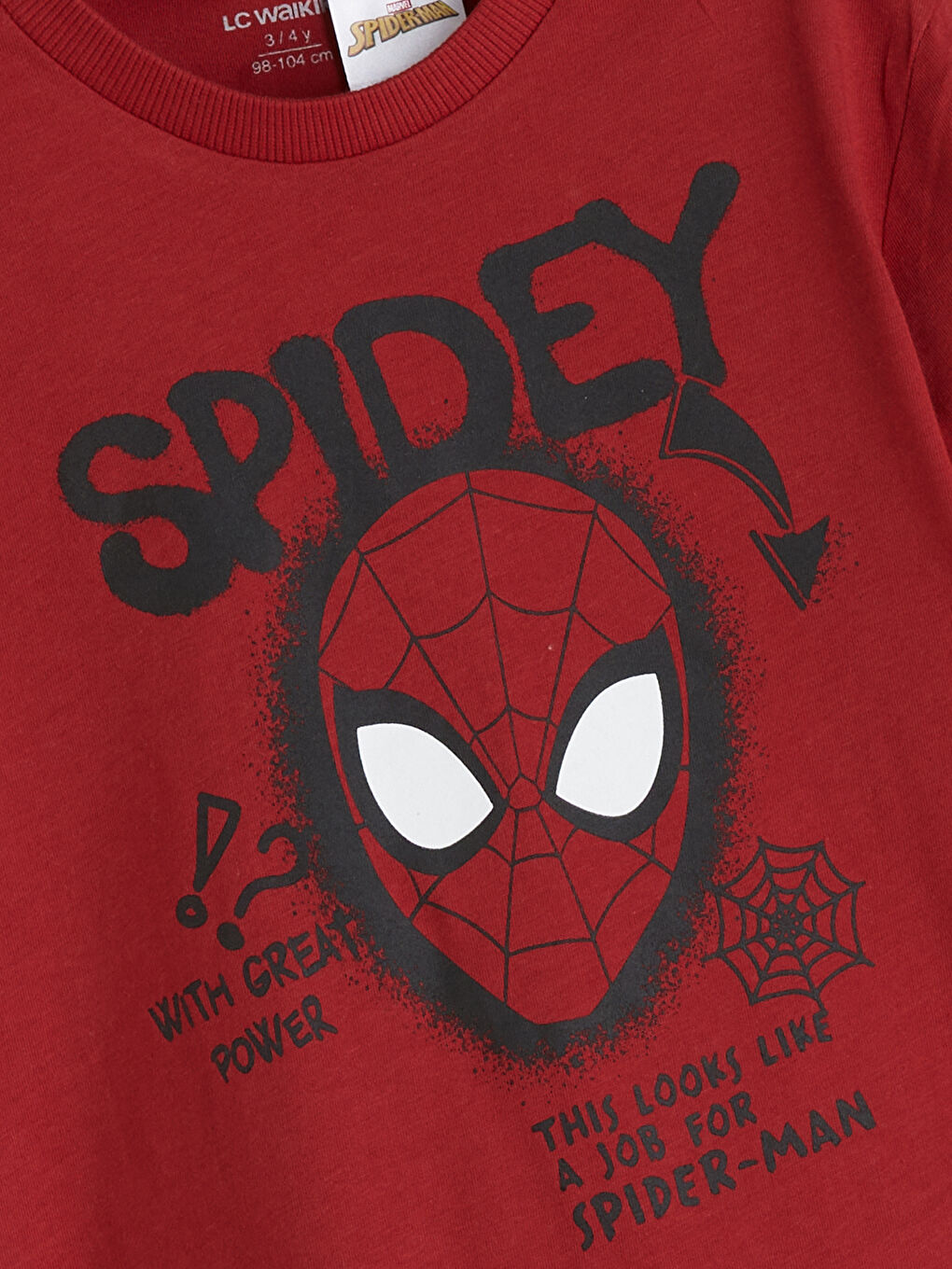 Kırmızı Spidey Baskılı Erkek Çocuk Tişört-1