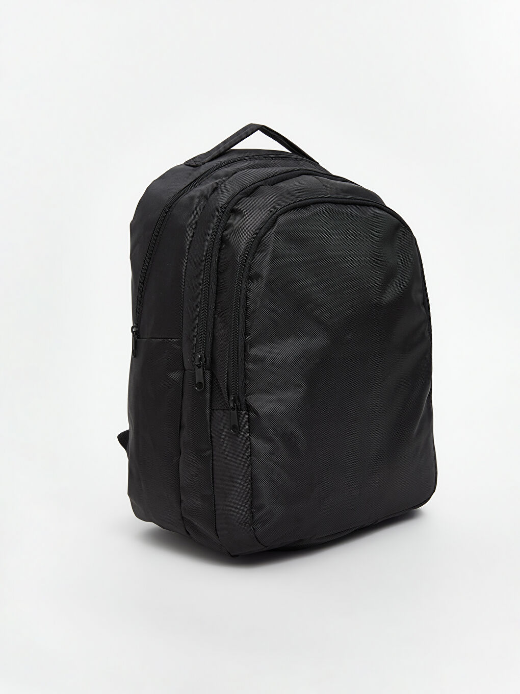 Siyah Düz Fermuarlı Erkek Sırt Çantası