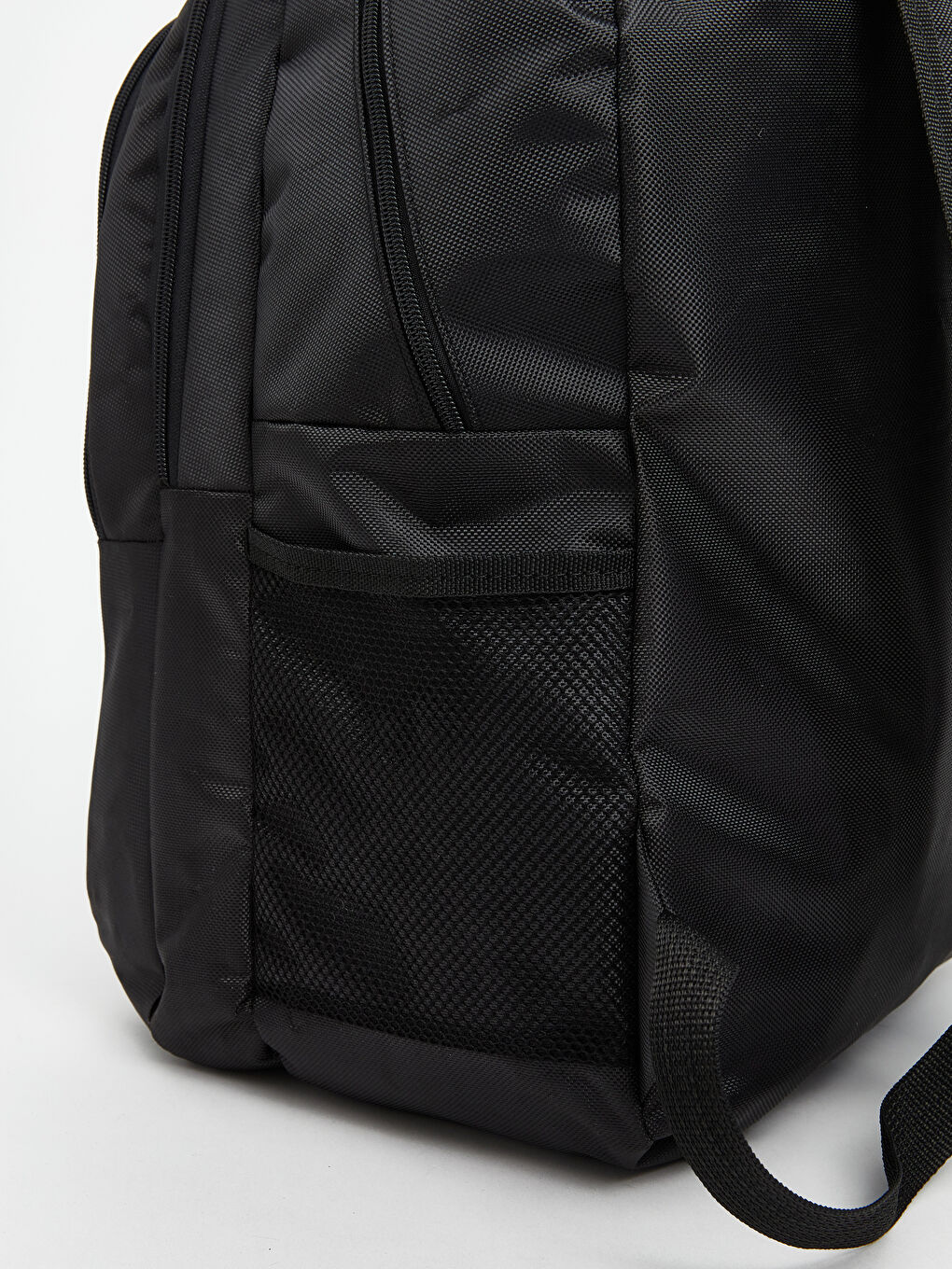 Siyah Düz Fermuarlı Erkek Sırt Çantası-1