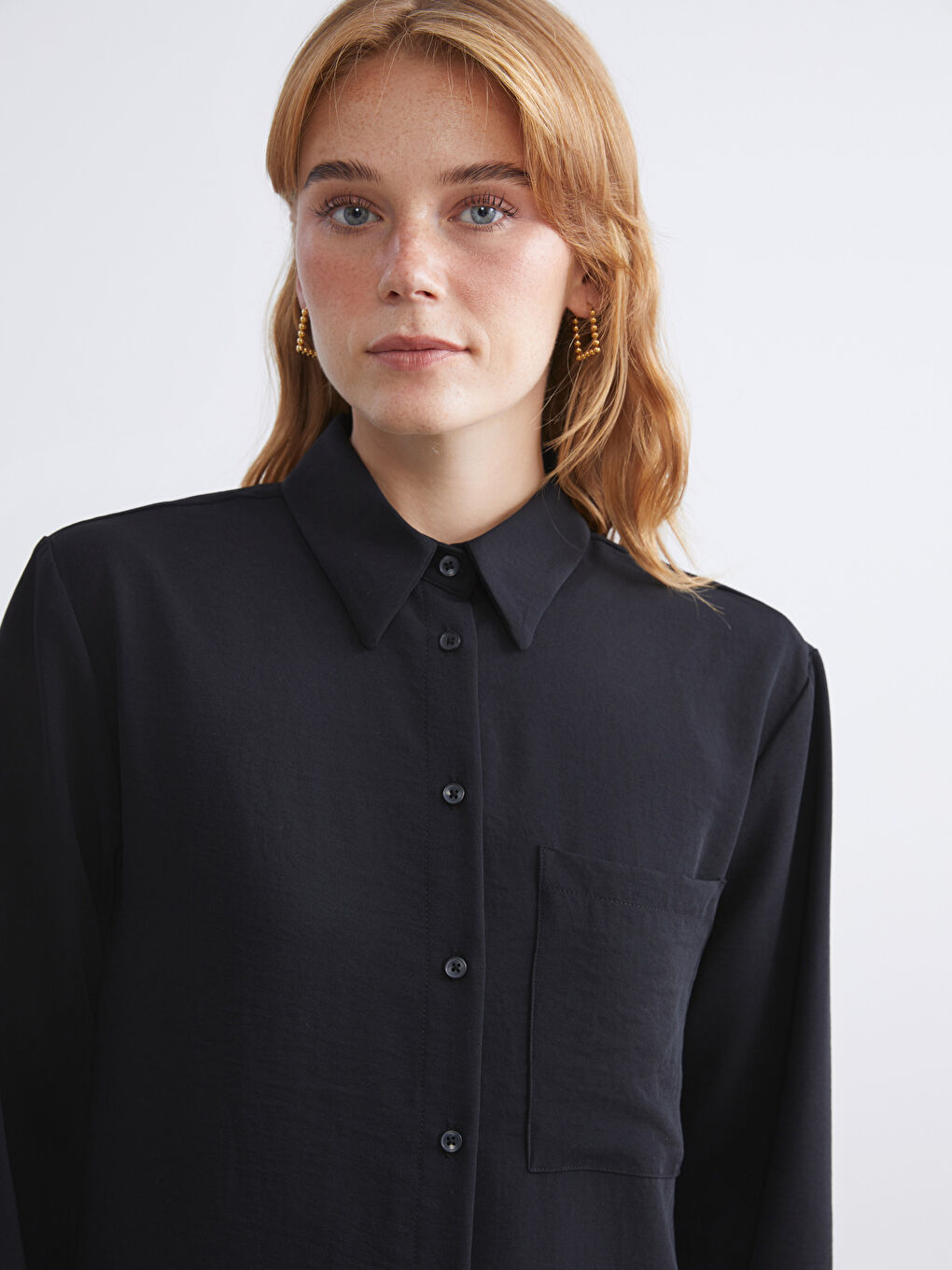 Siyah Kadın Gömlek Tunik-3