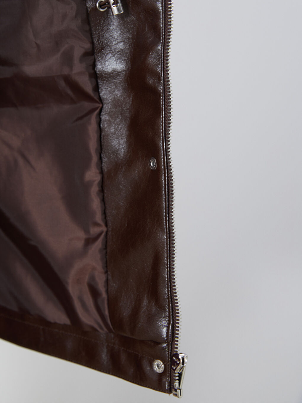 LCW Vision Funnel Neck Women's Faux Leather Jacket -W5IT37Z8-CT9