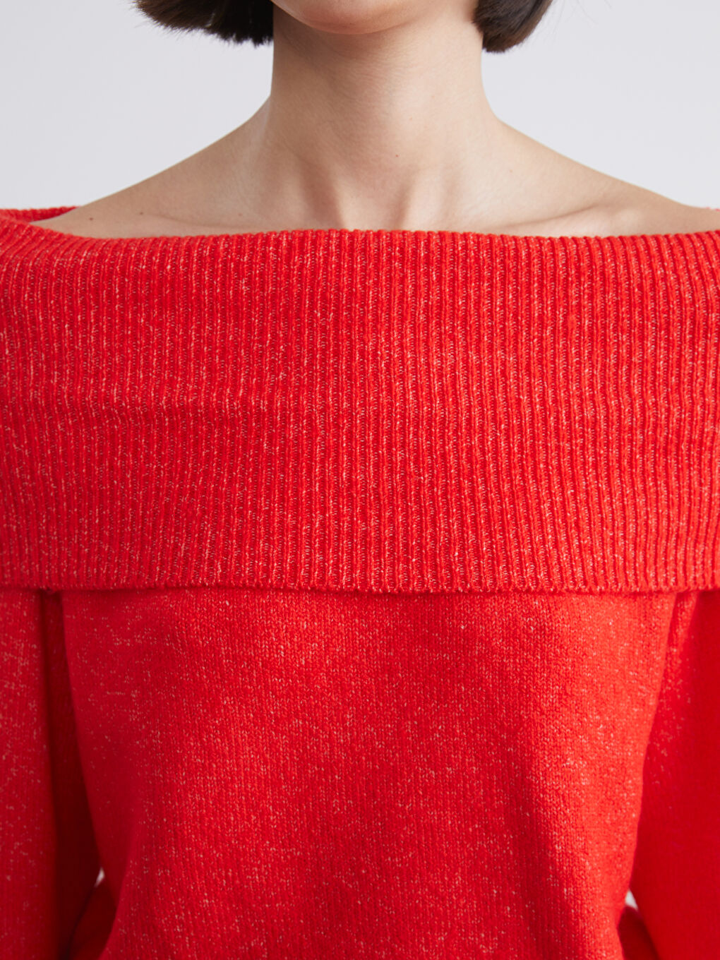 Slash Neck Women's Knitwear Sweater-2