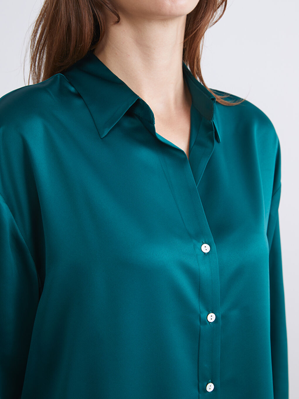 Әйелдерге арналған сатин оверсайз жейде-2