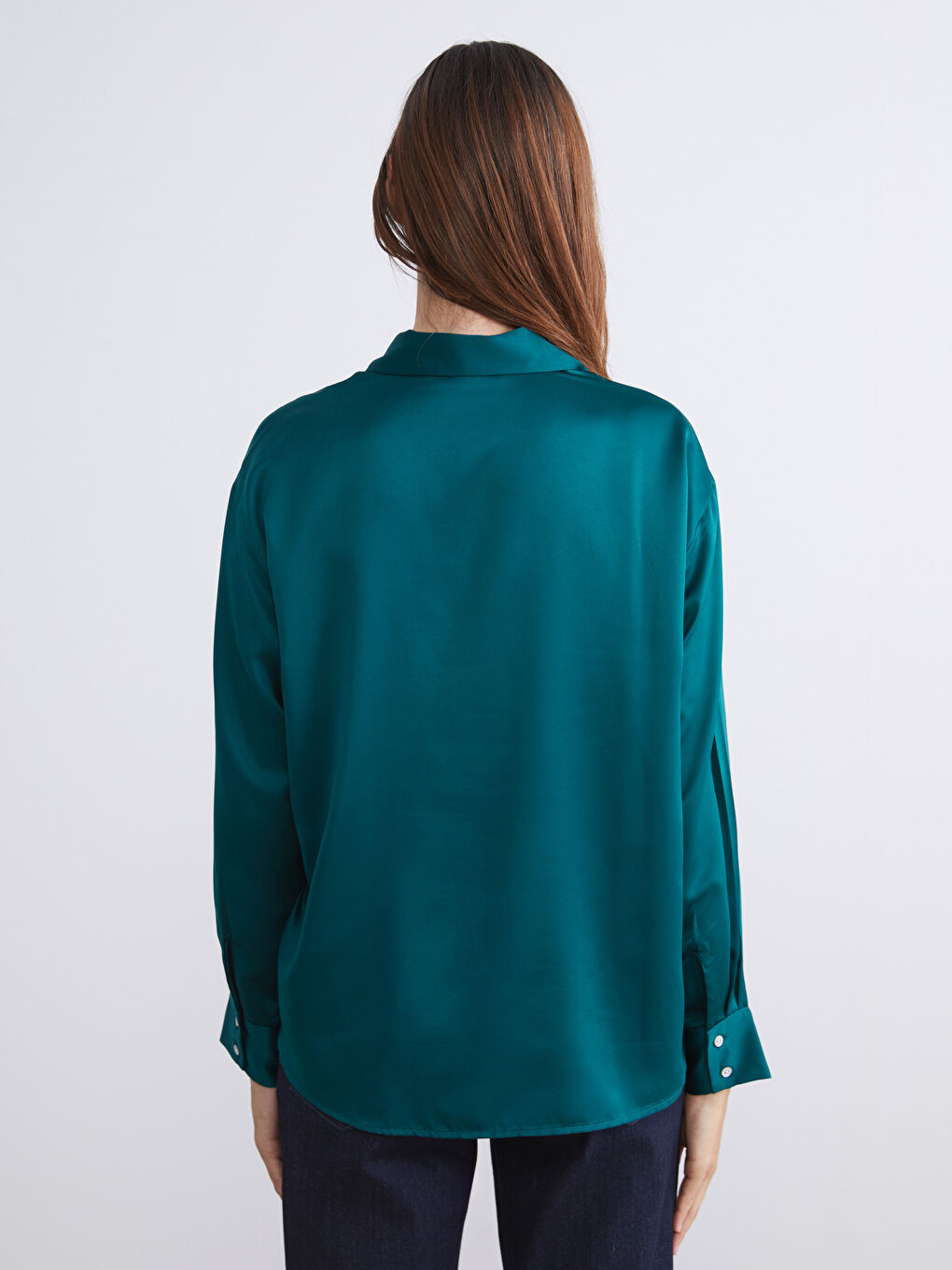 Әйелдерге арналған сатин оверсайз жейде-3