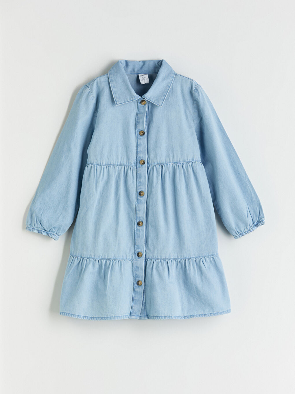 LCW Kids Collared Neck Girls' Jean Dress -W5IT79Z1-LR1