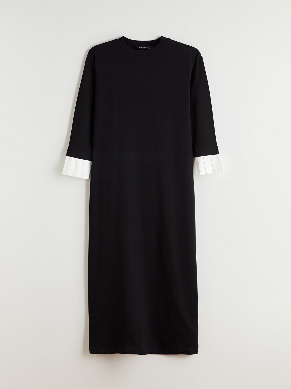 Siyah Bisiklet Yaka Sweat Elbise-3