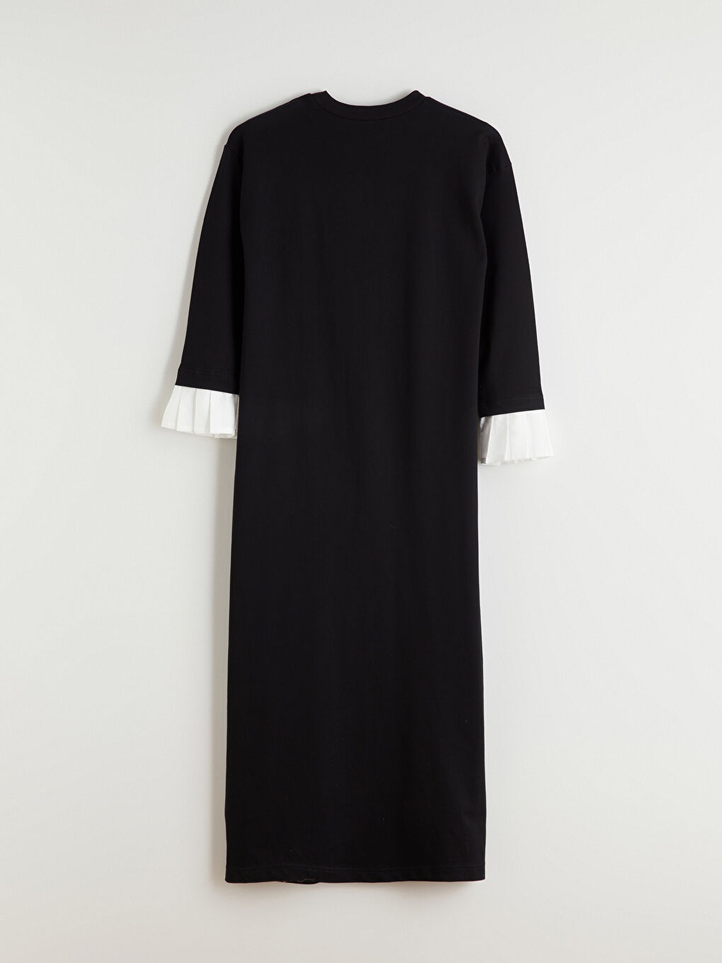 Siyah Bisiklet Yaka Sweat Elbise-4