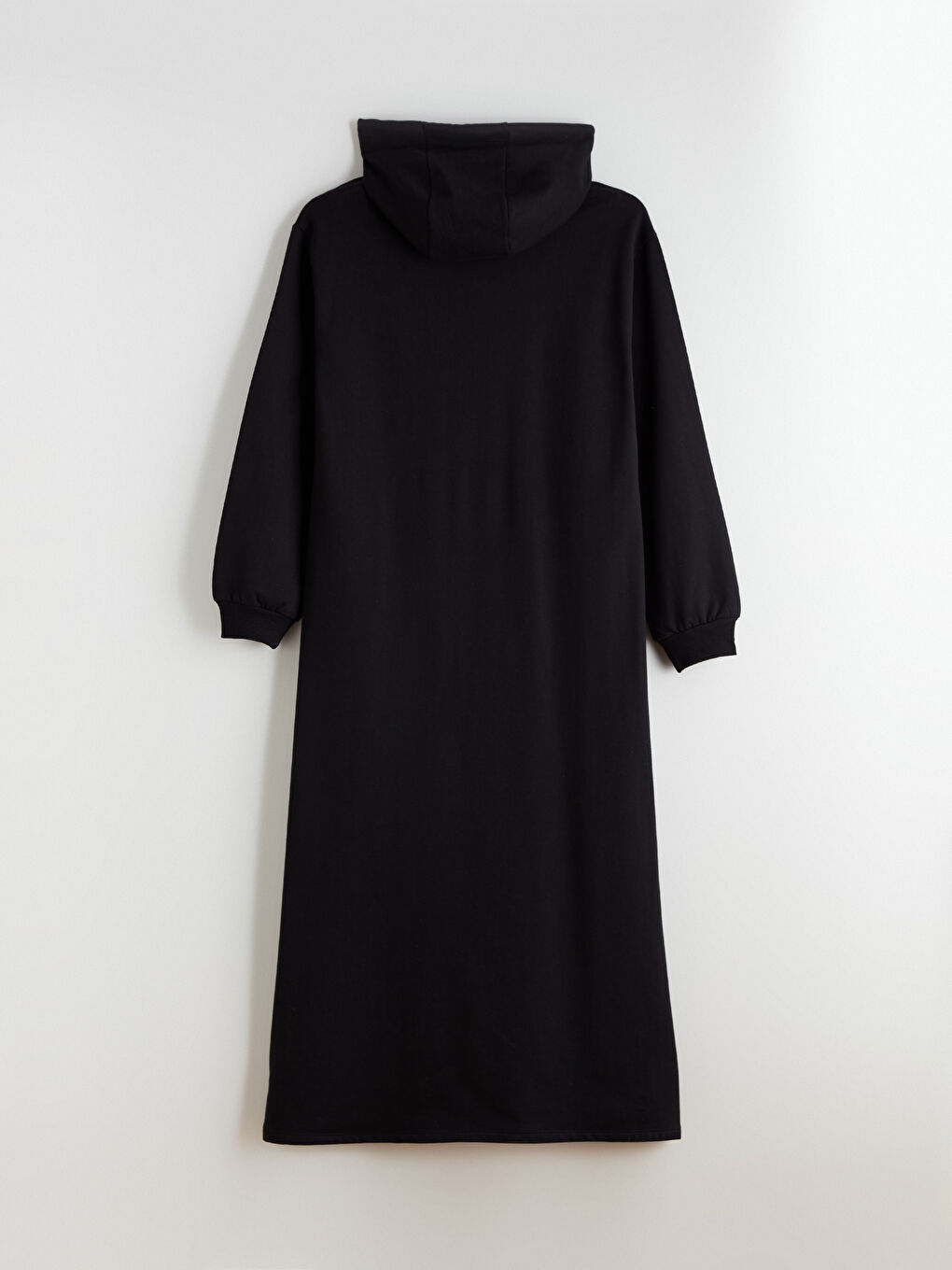 Siyah Kapüşonlu Sweat Elbise-6