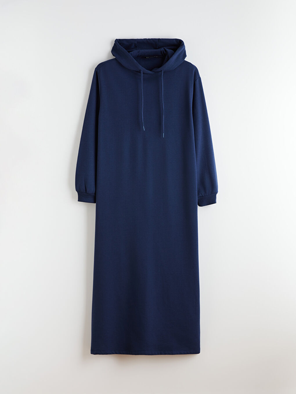 Lacivert Kapüşonlu Sweat Elbise-4