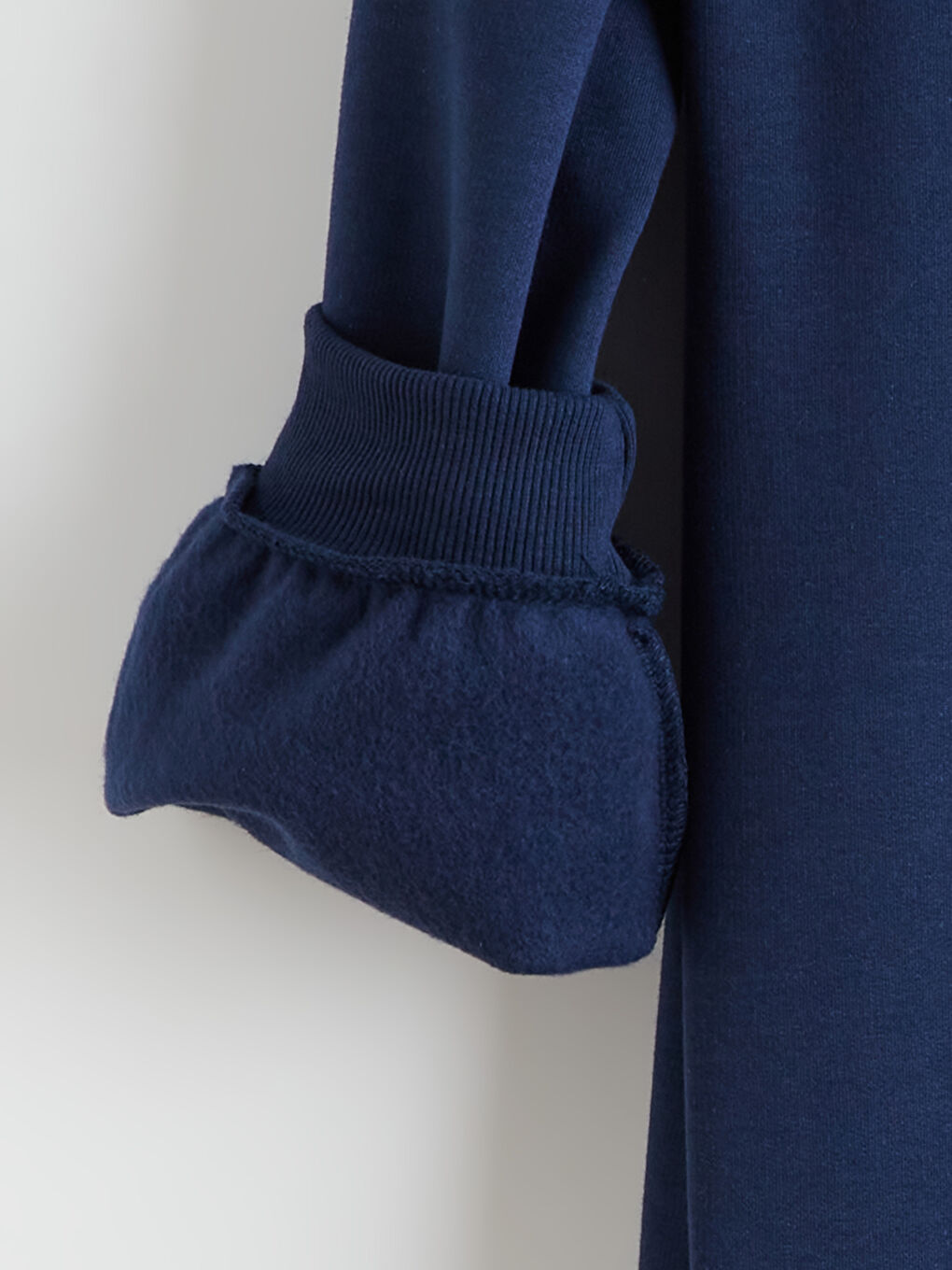 Lacivert Kapüşonlu Sweat Elbise-6