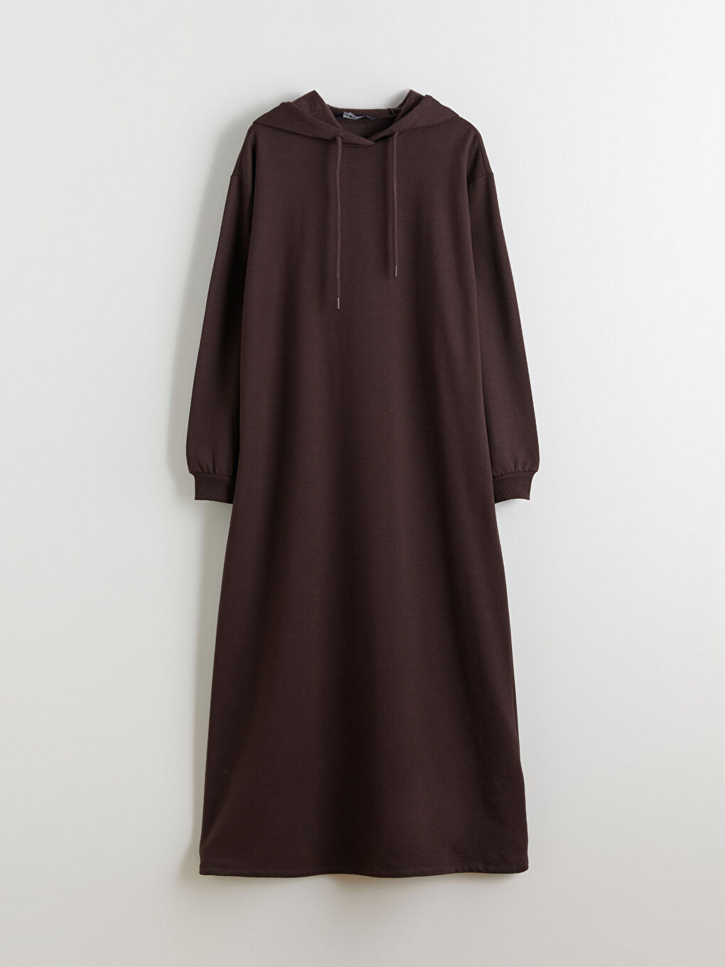Kahverengi Kapüşonlu Sweat Elbise-4