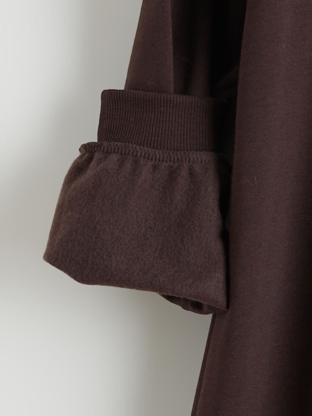 Kahverengi Kapüşonlu Sweat Elbise-5