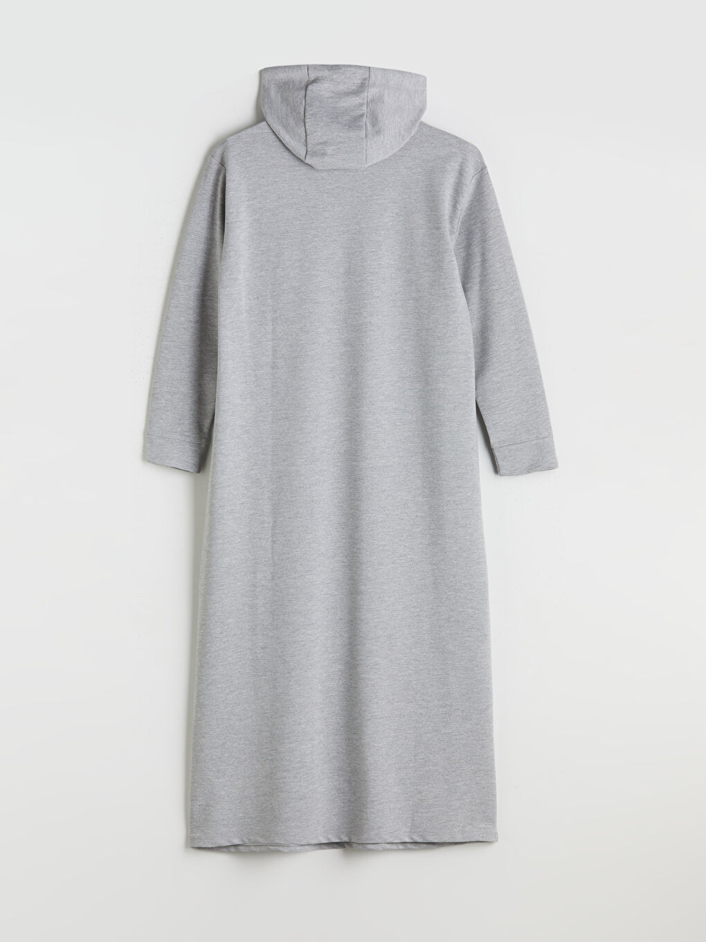 Gri Kapüşonlu Sweatshirt Elbise-7