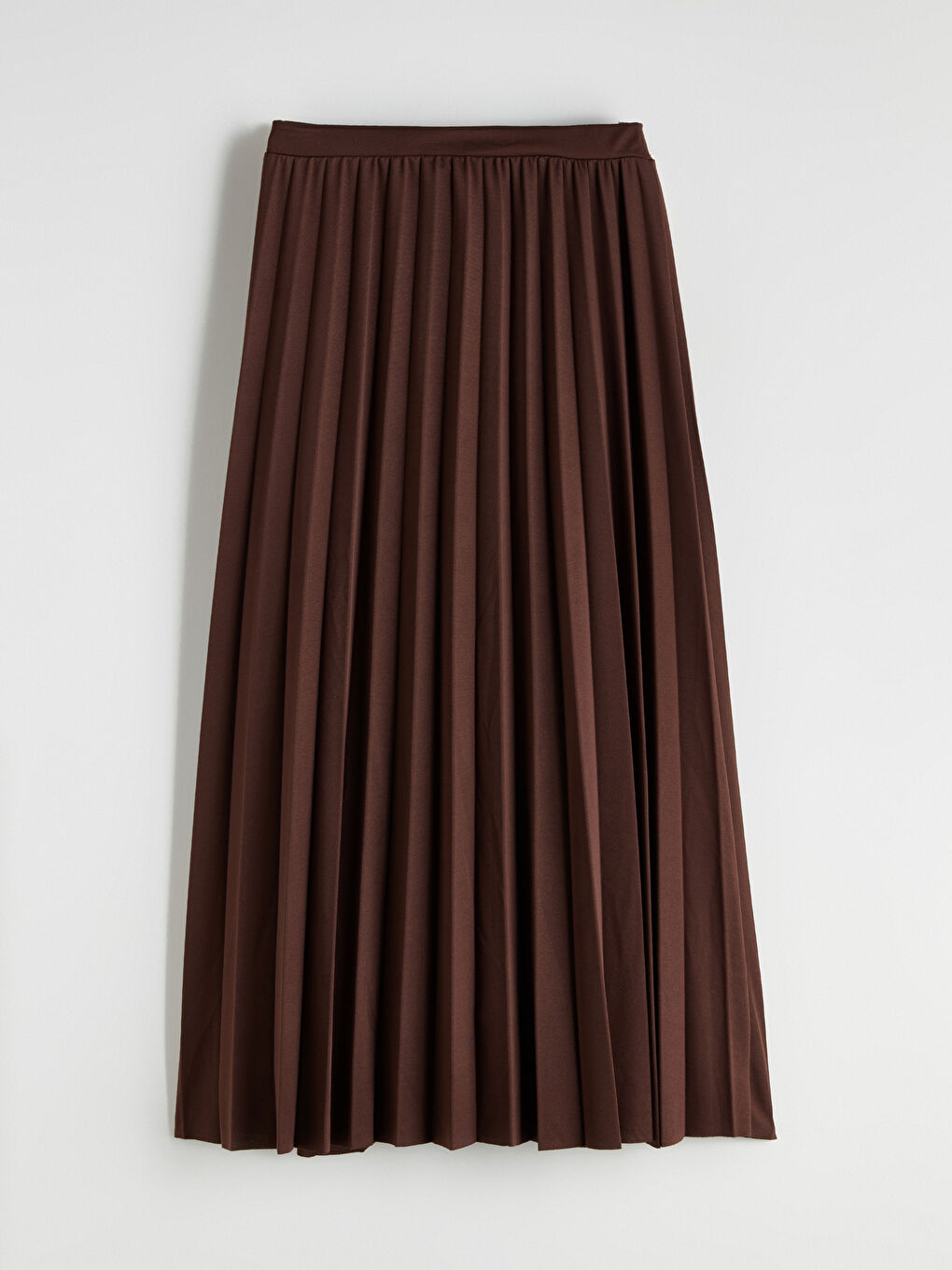 Kahverengi Beli Lastikli Pileli Etek-4