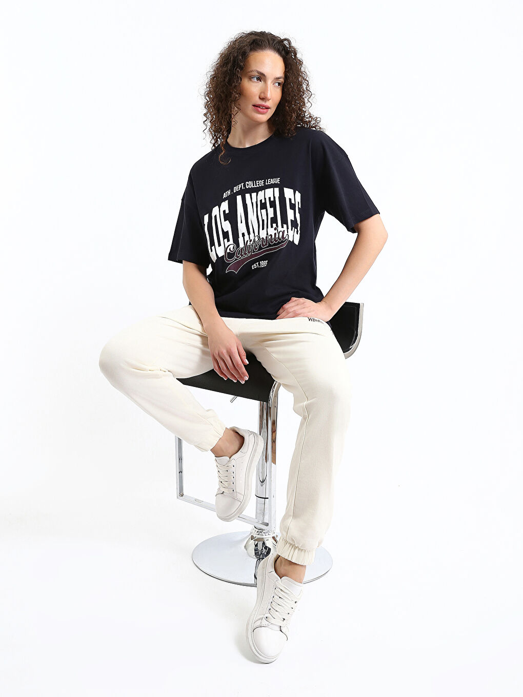 Crew Neck Los Angeles Printed Women's T-Shirt-1