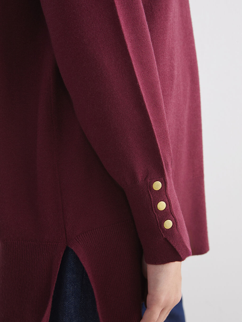 Crew Neck Women's Knitwear Tunic-2