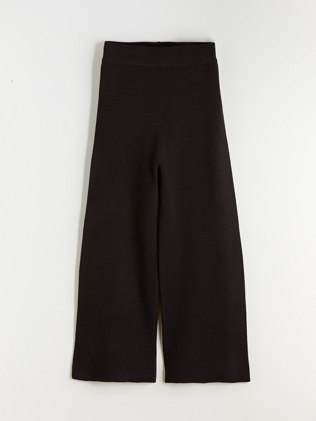 Elasticated Waist Wide Leg Women's Knitwear Trousers-4