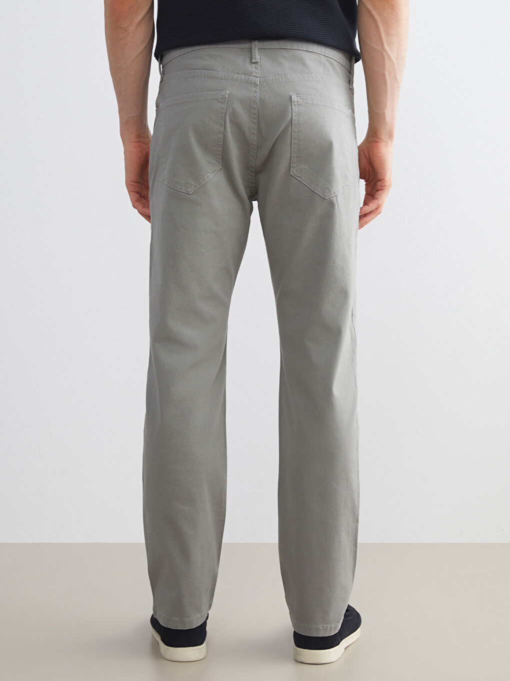 Yeşil Standart Kalıp Gabardin Erkek Chino Pantolon-3