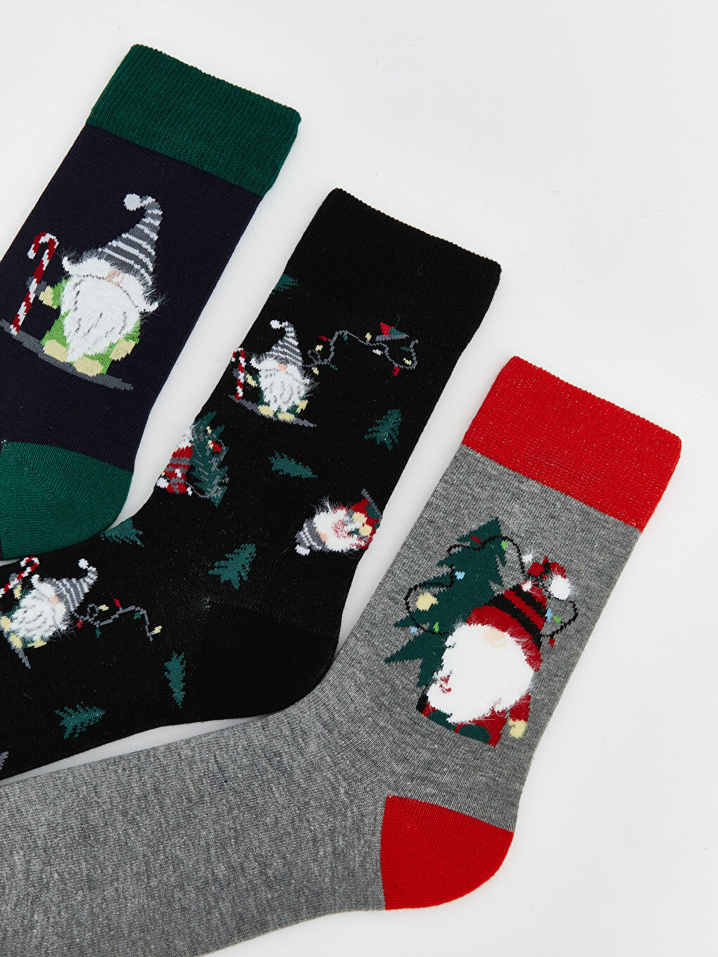 Karışık Yılbaşı Temalı Erkek Soket Çorap 3'lü-1