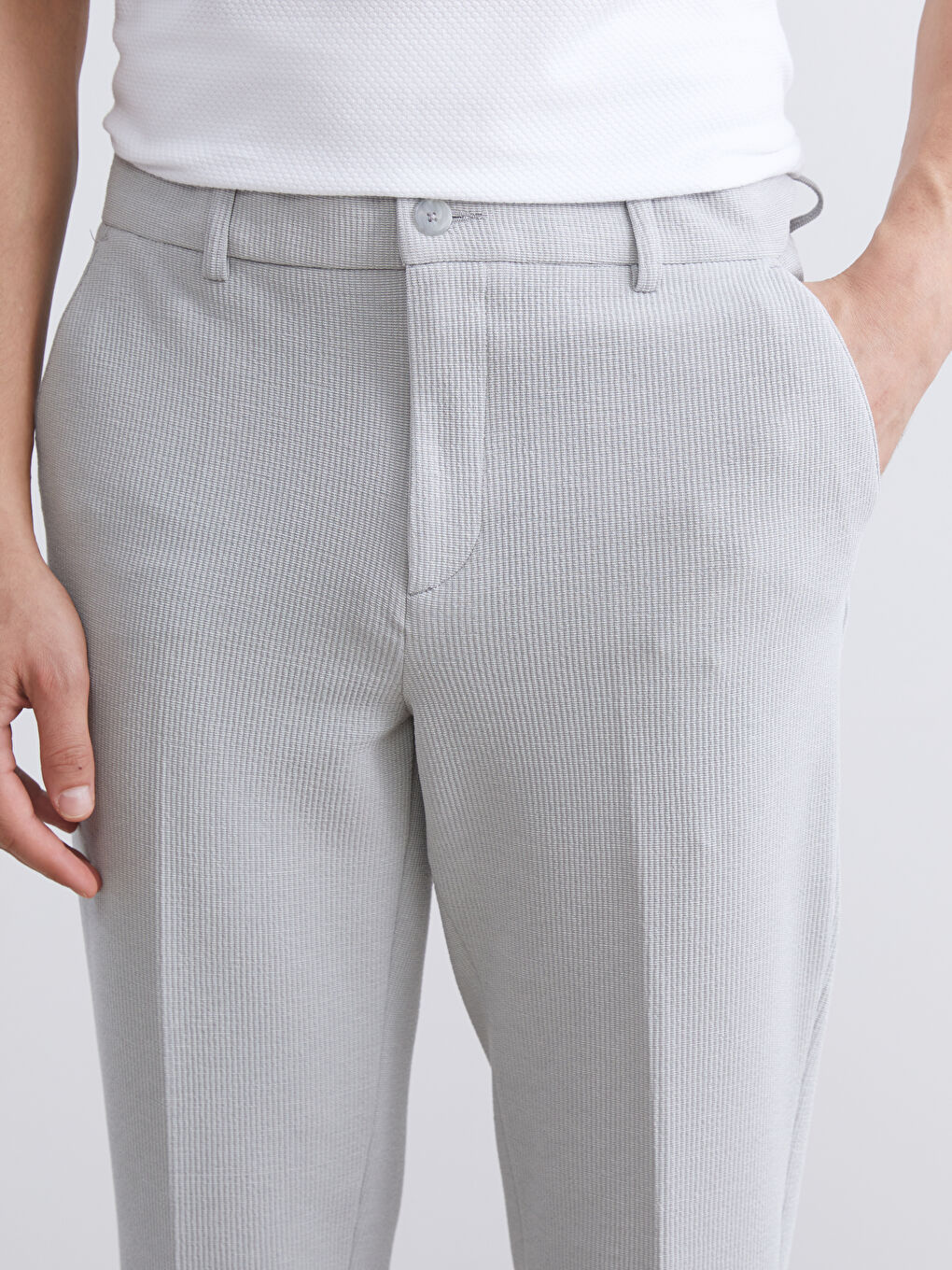 Gri Slim Fit Erkek Pantolon-2