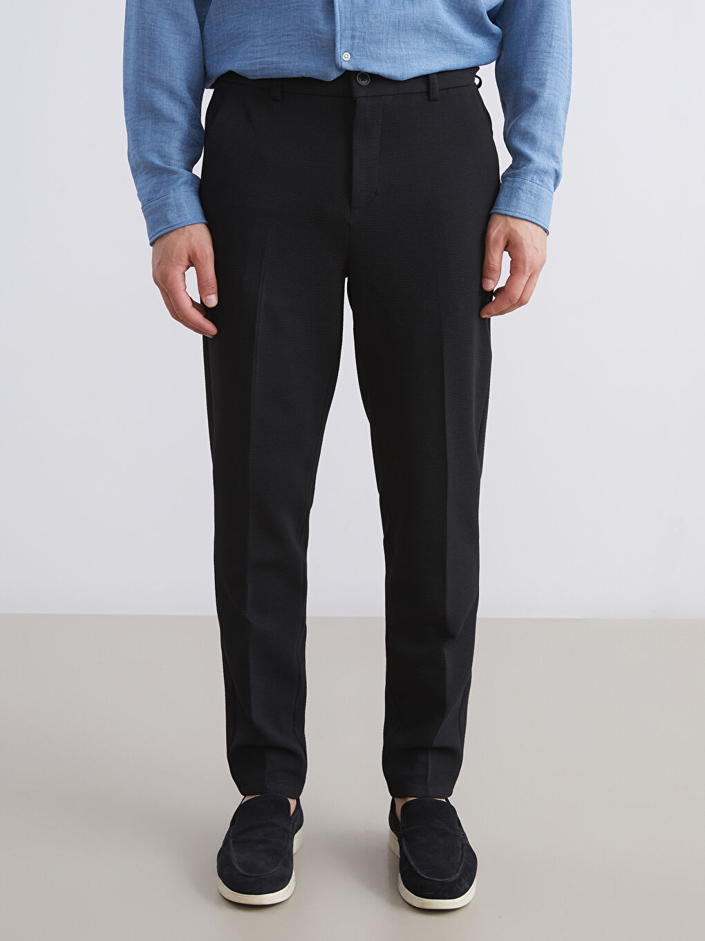 Siyah Slim Fit Erkek Pantolon-1