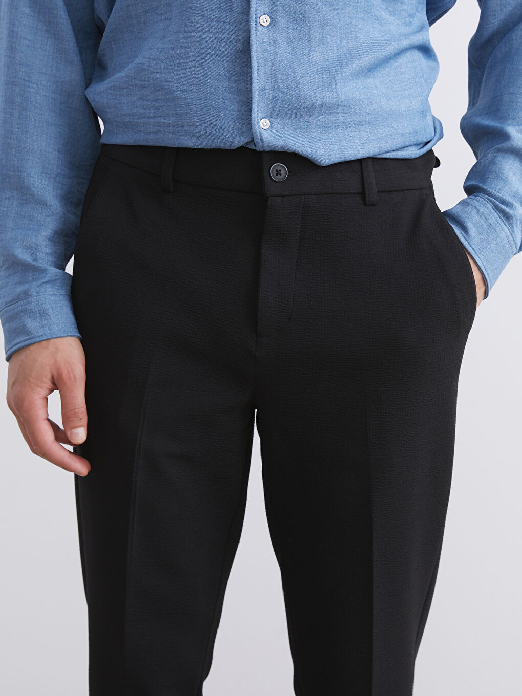 Siyah Slim Fit Erkek Pantolon-2