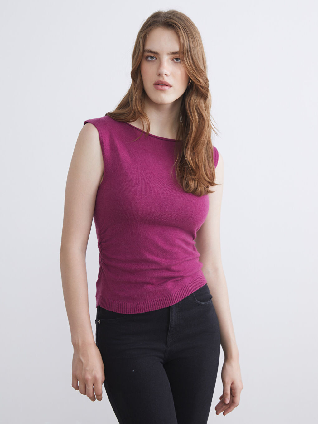 LCW Vision Crew Neck Women's Knitwear Tank Top -W5IU35Z8-HMS