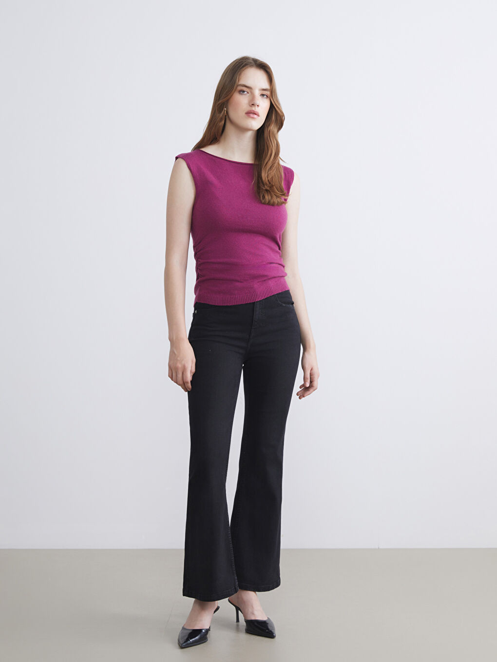 LCW Vision Crew Neck Women's Knitwear Tank Top -W5IU35Z8-HMS
