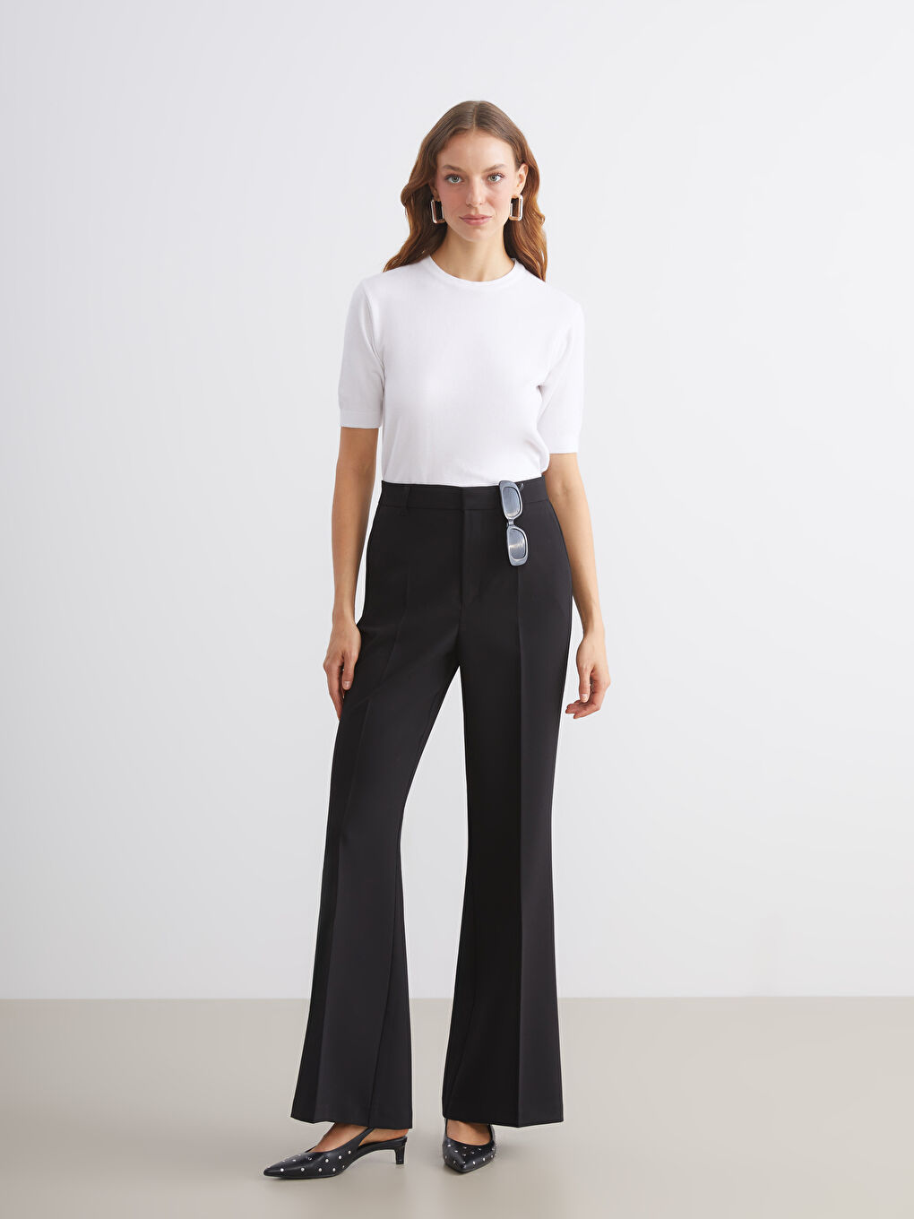 Ekru Bisiklet Yaka Kadın Triko Kazak-1