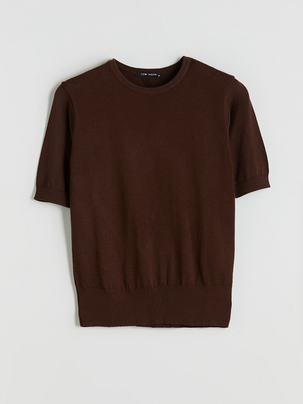 Kahverengi Bisiklet Yaka Kadın Triko Kazak-4