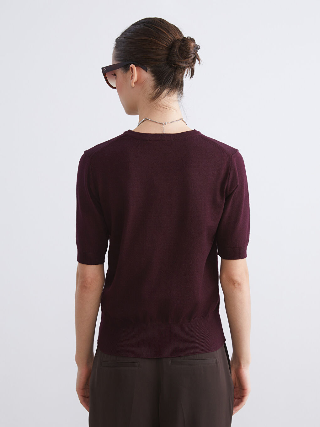 Mürdüm Bisiklet Yaka Kadın Triko Kazak-3